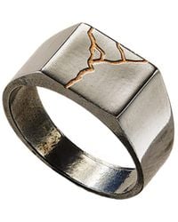 Posh Totty Designs - Chunky Kintsugi Signet Ring - Lyst