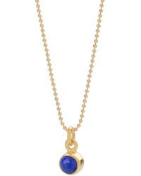 Nellou Jewellery - Gem Dot Birthstone Necklace September Lapis Plated Sterling - Lyst