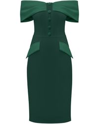 Tia Dorraine - Steel Confidence Off-Shoulder Midi Dress, Dark - Lyst