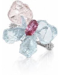 Ormiro - Eros Aquamarine & Garnet Butterfly Ring - Lyst