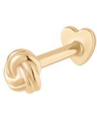 Vanhi - 14K Solid Love Knot Flat Back Stud - Lyst