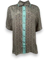 Monzlapur New York - Paisley Motif Short Sleeve Shirt- Mint - Lyst