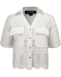 Smart and Joy - Embroidered Crop Shirt - Lyst
