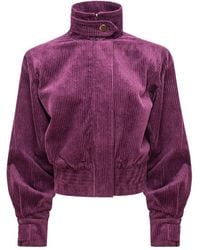 Mandragora - Corduroy Bomber Jacket Barro Raspberry - Lyst