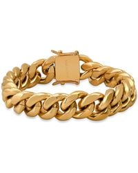 Steeltime - Stainless Steel 18K Plated 14Mm Heavy Miami Cuban Bracelet With Box Clasp 8 Inch - Lyst