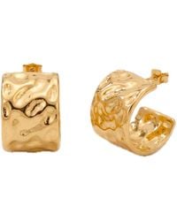 Elk & Bloom - 14K Hammered Flattie Hoops - Lyst