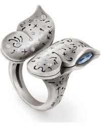 Snake Bones - Butterfly Ring With Diamonds - Lyst