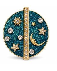 By Ozge - Celestial Night Moon & Stars Crystal Enamel-Tone Brooch - Lyst