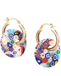 Lovard - Glass Disk Hoop Earrings - Lyst