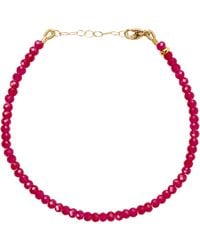 Bombyx House - Birthstone July Ruby Bead Bracelet - Lyst