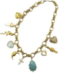 Achala Handcrafted - Neutrals Light Charm Necklace With Semiprecious Stones & Charms - Lyst