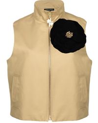 House of Laines London - Neutrals Laines Couture Hand Embellished Organza Flower Cropped Trench Gilet - Lyst