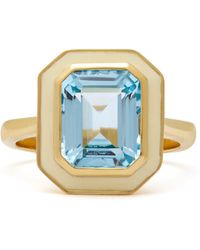 Augustine Jewels - Sky Topaz And Enamel Cocktail Ring - Lyst
