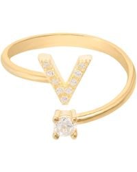 LÁTELITA London - Initial Ring V - Lyst