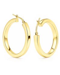 Unaloe - Polished Plated Chunky Hoop Earrings - Lyst
