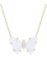 KAMARIA - Opal Butterfly Necklace With Prongs - Lyst