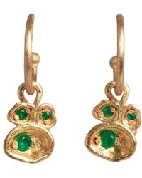 Claire Hill Designs - Emerald & Lichen Hoop Earrings - Lyst