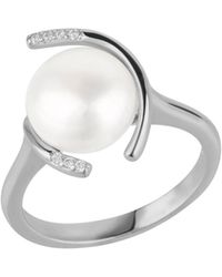 Spero London - Sterling Whimsy Swirl Pearl Ring - Lyst