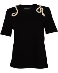 House of Laines London - Laines Couture Embellished Crystal Wrap Around Snake T-Shirt - Lyst