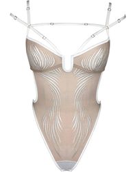 MONIQUE MORIN LINGERIE - Ether Bodysuit Crystal - Lyst