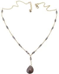 MOUNIR LONDON - Grey Moonstone Drop Necklace - Lyst
