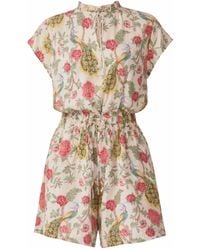 Raishma - Neutrals Samara Cream Viscose Playsuit - Lyst