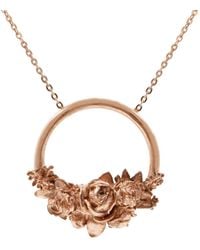 Lee Renee - Rose Halo Necklace - Lyst