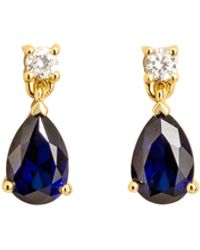 Juvetti - Pisa Sapphire & Diamond Pear Drop Earrings - Lyst