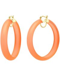Gold & Honey - Frosted Lucite Hoops - Lyst