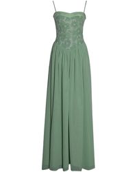 Miss Circle New York - Ucille Sage Embroidered Chiffon Maxi Dress - Lyst