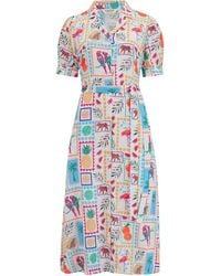 Sugarhill - Penelope Midi Shirt Dress Off- Jungle Tile - Lyst