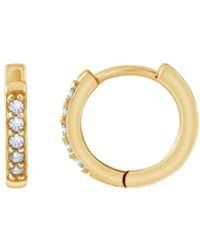 Diamonbliss - Pave Hoop Earrings, Eleven Millimeter - Lyst