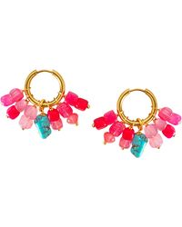 Smilla Brav - Pink Agate Hoop Earrings Kendall - Lyst