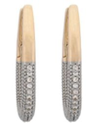 Ebru Jewelry - Pave Diamonds Hoop Mini Size Earrings - Lyst