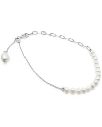 Clemence Wren - Adjustable Slider Freshwater Pearl Bracelet - Lyst