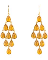 LÁTELITA London - Erviola Gemstone Cascade Earrings Gold Citrine Hydro - Lyst