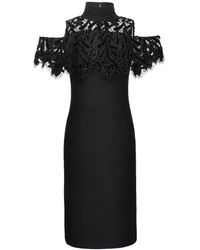 Smart and Joy - Lace On Top Cold Shoulders Fitted Dress - Lyst