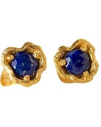 Claire Hill Designs - Lapis Lazuli Lichen Stud Earrings - Lyst