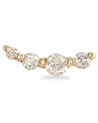 Zohreh - Neutrals Graduated Diamond Curve Flat Back Earring 14K - Lyst