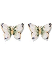 The Pink Reef - Hand Painted Butterfly Earrings - Lyst