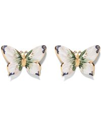 The Pink Reef - Hand Painted Butterfly Earrings - Lyst