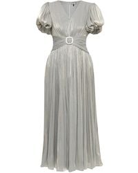 Nissa - Crystal-Detail Chiffon Midi Dress - Lyst