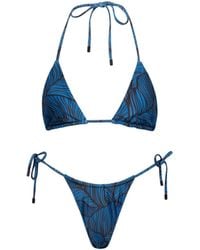 Playaluxe - Waikiki Triangle String Bikini Set Leaf - Lyst