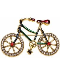 By Ozge - Joyride Colourful Enamel And Zirconia Vintage Tone Bicycle Brooch - Lyst