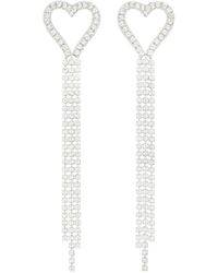 Maison De Gala - Crystal Heart Fringe Statement Earrings - Lyst