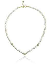 LINYA JEWELLERY - Romes Heart Pearl Necklace - Lyst