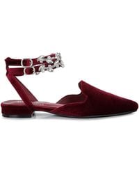 Rag & Co - Salome Embellished Ankle Strap Velvet Mules - Lyst