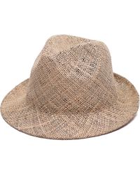 Justine Hats - Neutrals Classic Elegant Straw Fedora Hat - Lyst