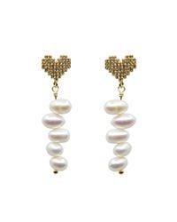 Ninemoo - Heartfelt Pearl String Earrings - Lyst