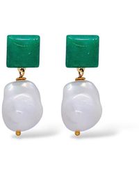 VALERIE CHIC - Jade Baroque Pearl Earrings - Lyst
